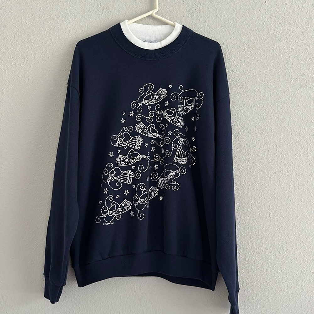 Vintage gopher sport sweatshirt size large angels blowing horn